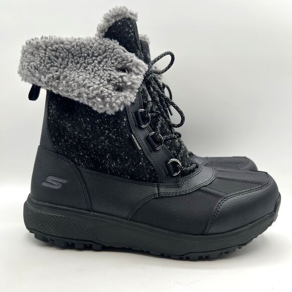 Skechers On-The-Go Outdoors Ultra Winter Sneaker Boots Waterproof Black Sz 9.5 - Picture 7 of 10
